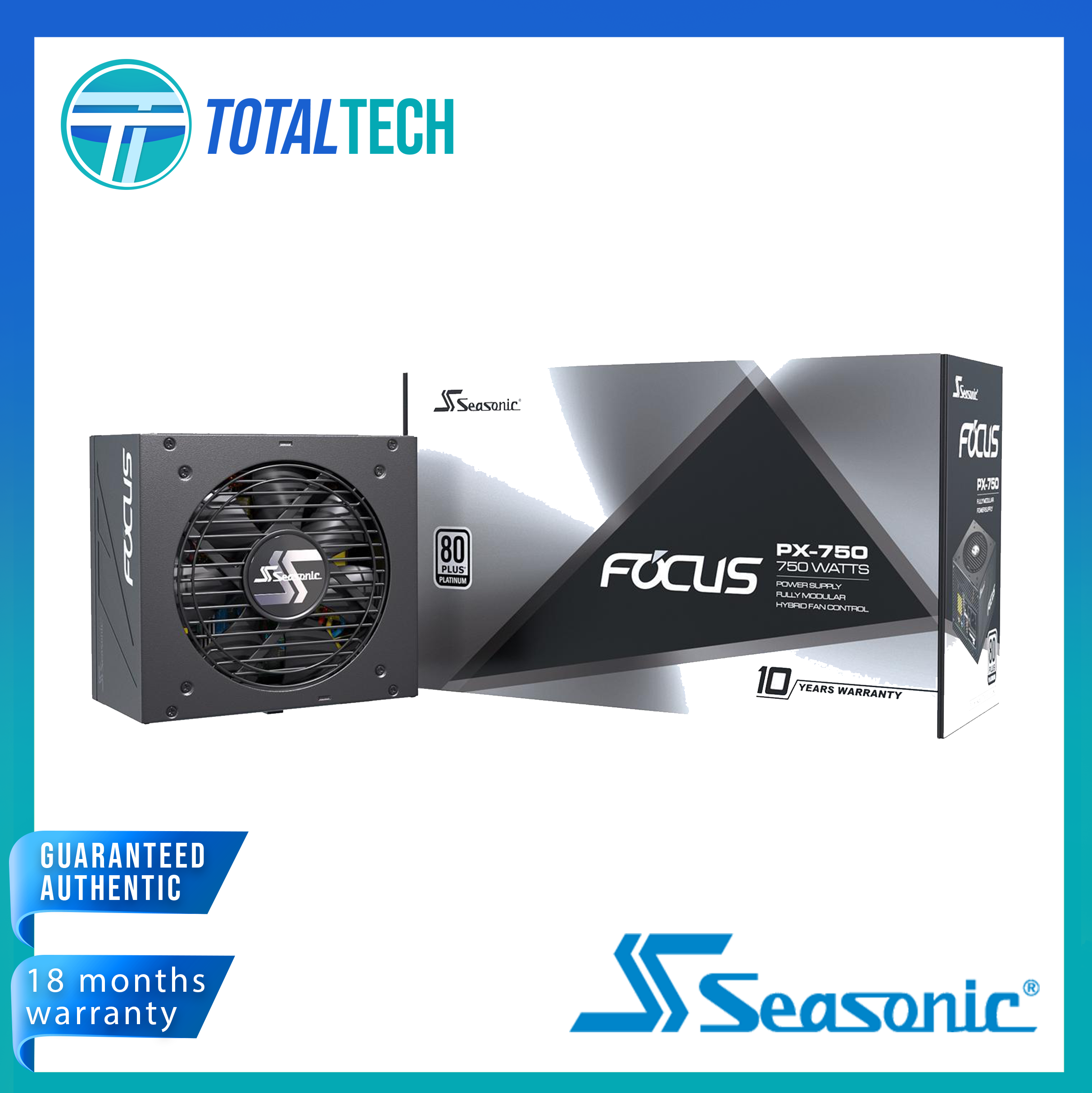 Seasonic FOCUS PX-750, 750W 80+ Platinum Full-Modular, Fan Control