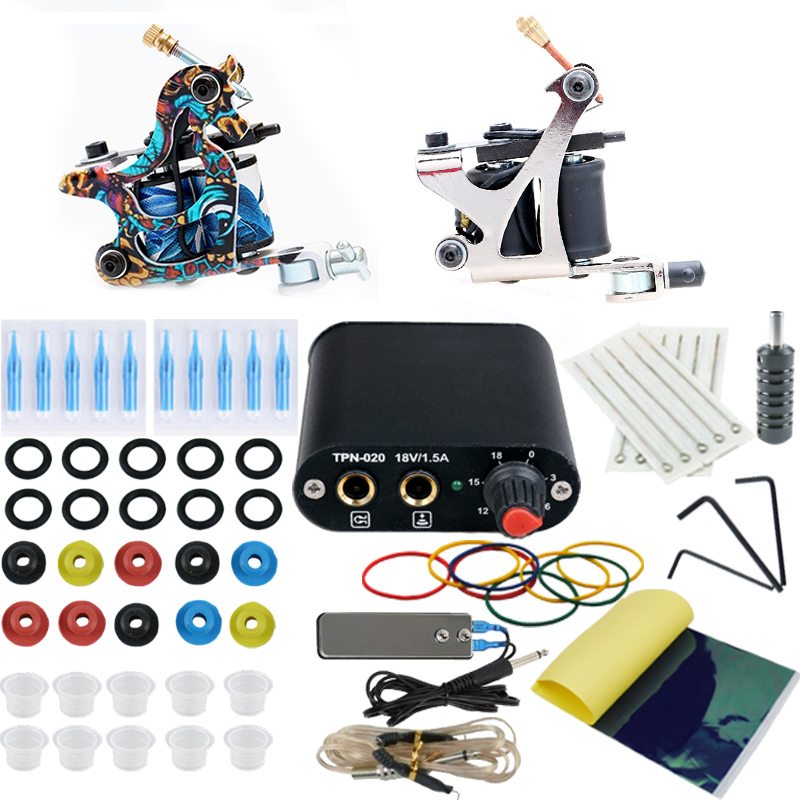 Complete Tattoo Kit Coil Tattoo Machine Set Tattoo Power Supply