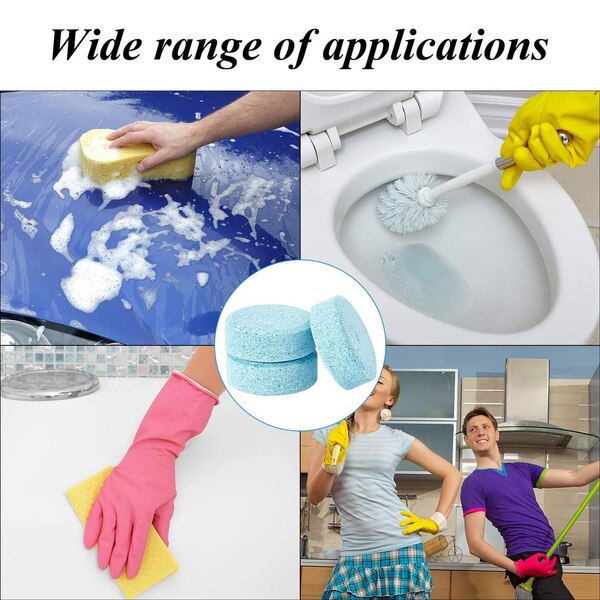 20/10/5/1pcs Car Effervescent Tablets Windshield Washer Fluid Concentrated Glass Water Wiper Solid Cleaner Tablet Car Accessary Family Bathroom Kitchen Cleaning