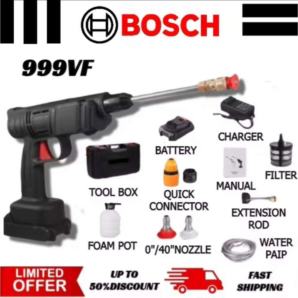 BOSCH 999VF Cordless Water Jet Portable Car Wash High Pressure Water
