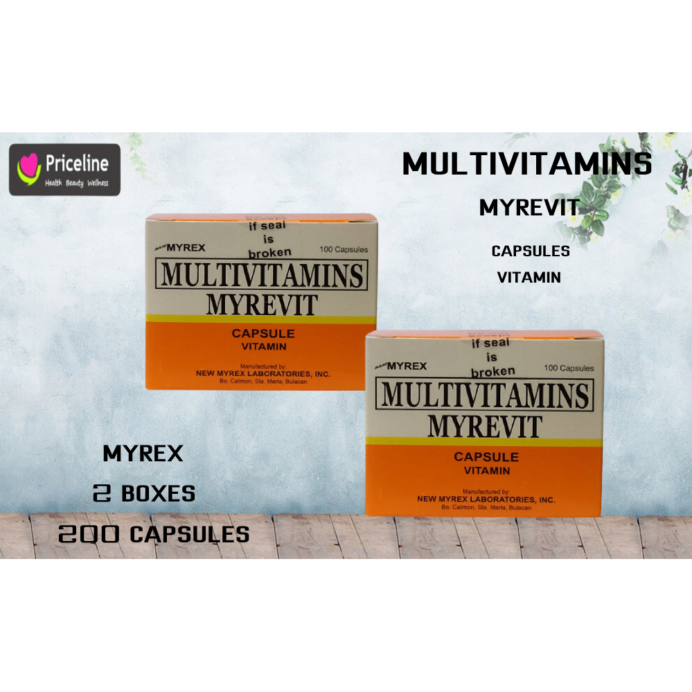Authentic Myrex Myrevit Multivitamins Capsule Vitamin 2 Boxes/200