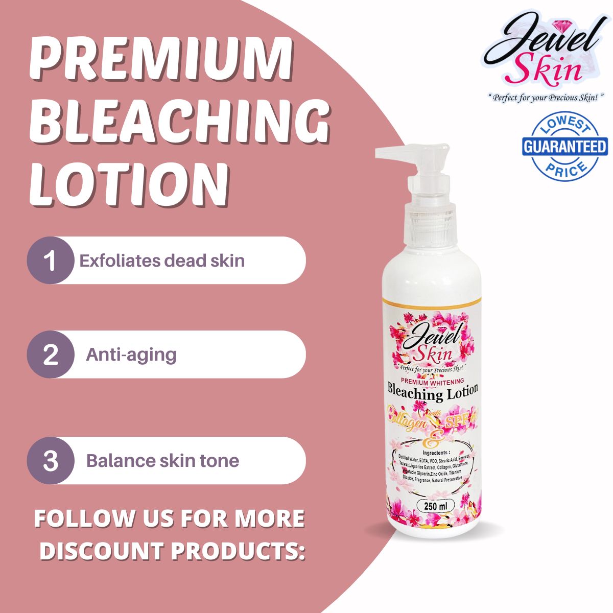 Jewel Skin Premium Bleaching Lotion l 10x Ultra Bleaching Intensive