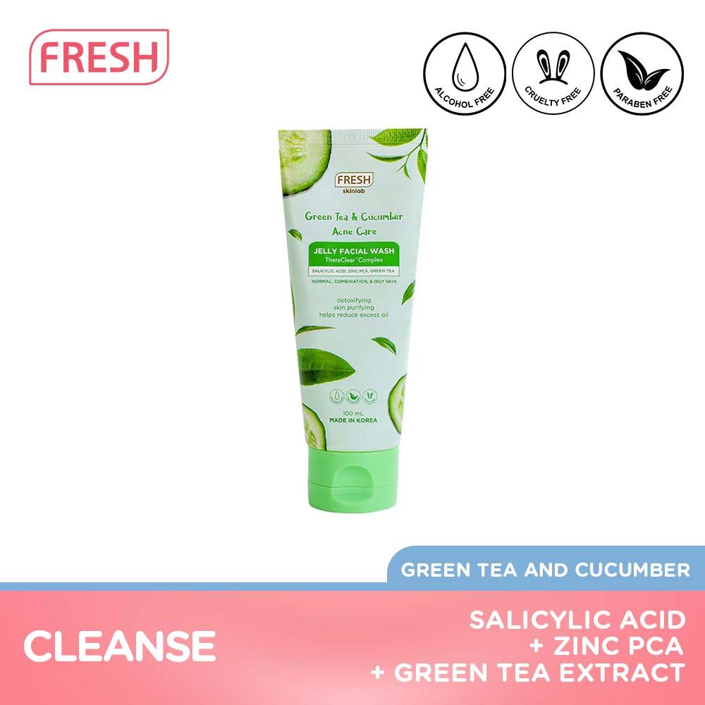 Fresh Skinlab Green Tea and Cucumber Acne Care Jelly Facial Wash 100 mL ...