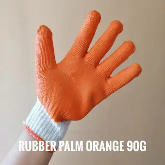 orange rubber gloves