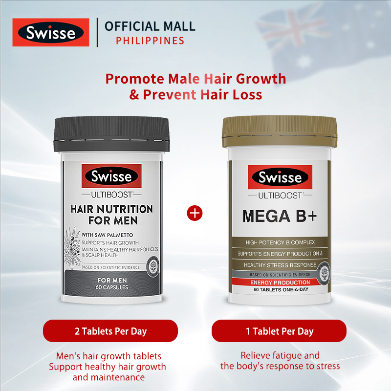 Swisse Ultiboost Hair Nutrition For Men Hair 60 Capsules + Swisse ...