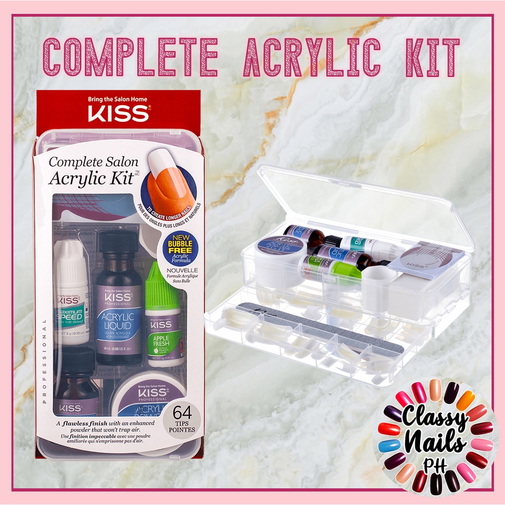 Kiss • Complete Salon Acrylic Kit • Classy Nails Ph Lazada Ph