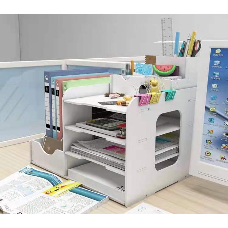 Desk Storage Bookshelf Folder Book Office Paper Storage Box File Rack