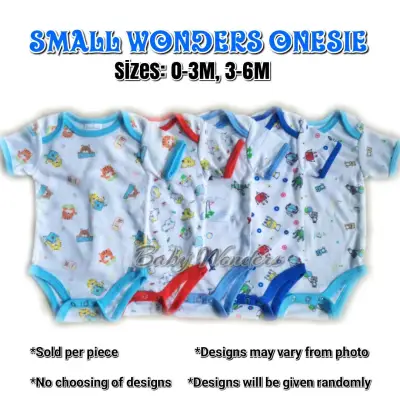 Small Wonders Cute Onesie Bodysuit Newborn Infant Clothes - FOR BOYS (0-3 months) and (3-6 months)