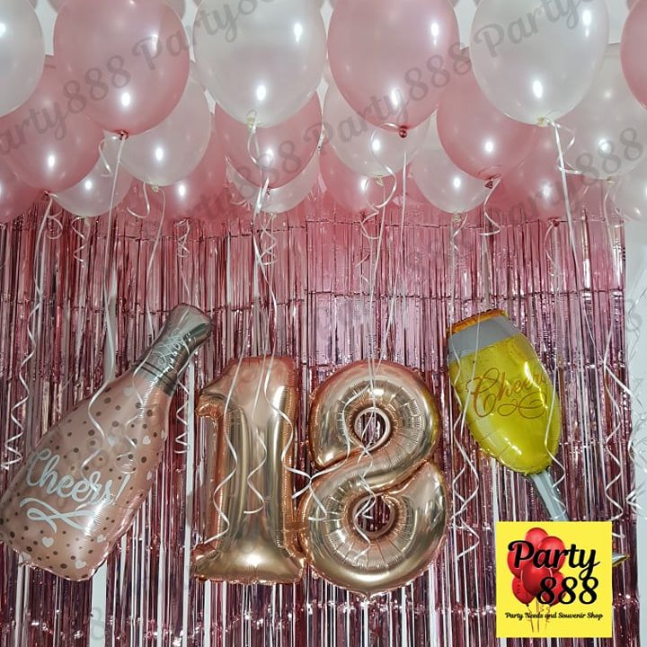 18th Birthday Decoration Rose Gold Theme Party Happy 18th Birthday ...