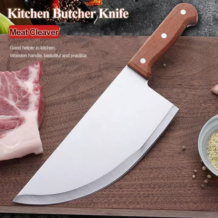 10" Chef Knife Heavy Duty Butcher Knife Chop Bone Cleaver Knife