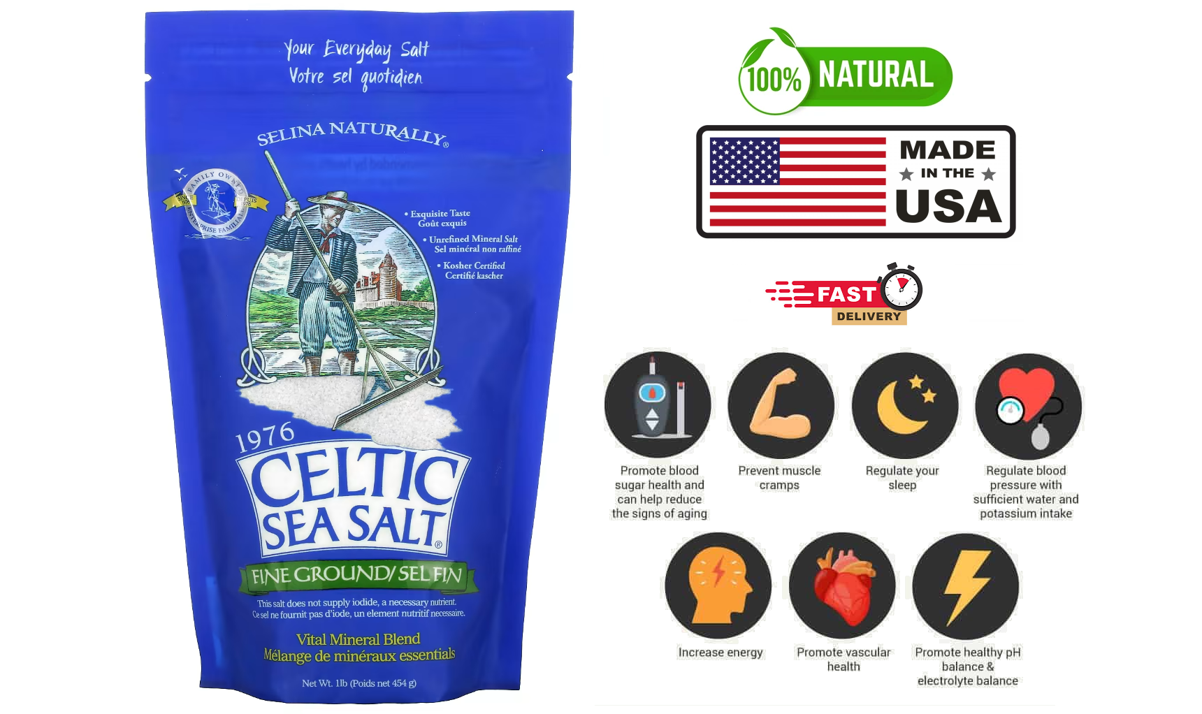 Celtic Sea Salt, Light Grey Celtic, Vital Mineral Blend, 1 lb (454 g)