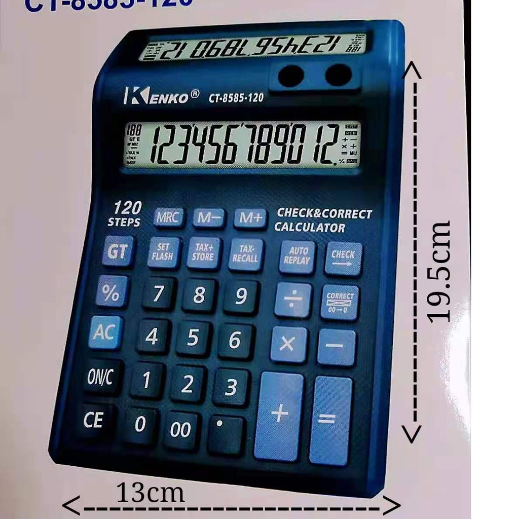 12digit dualscreen calculator with 120 steps to check ct858512