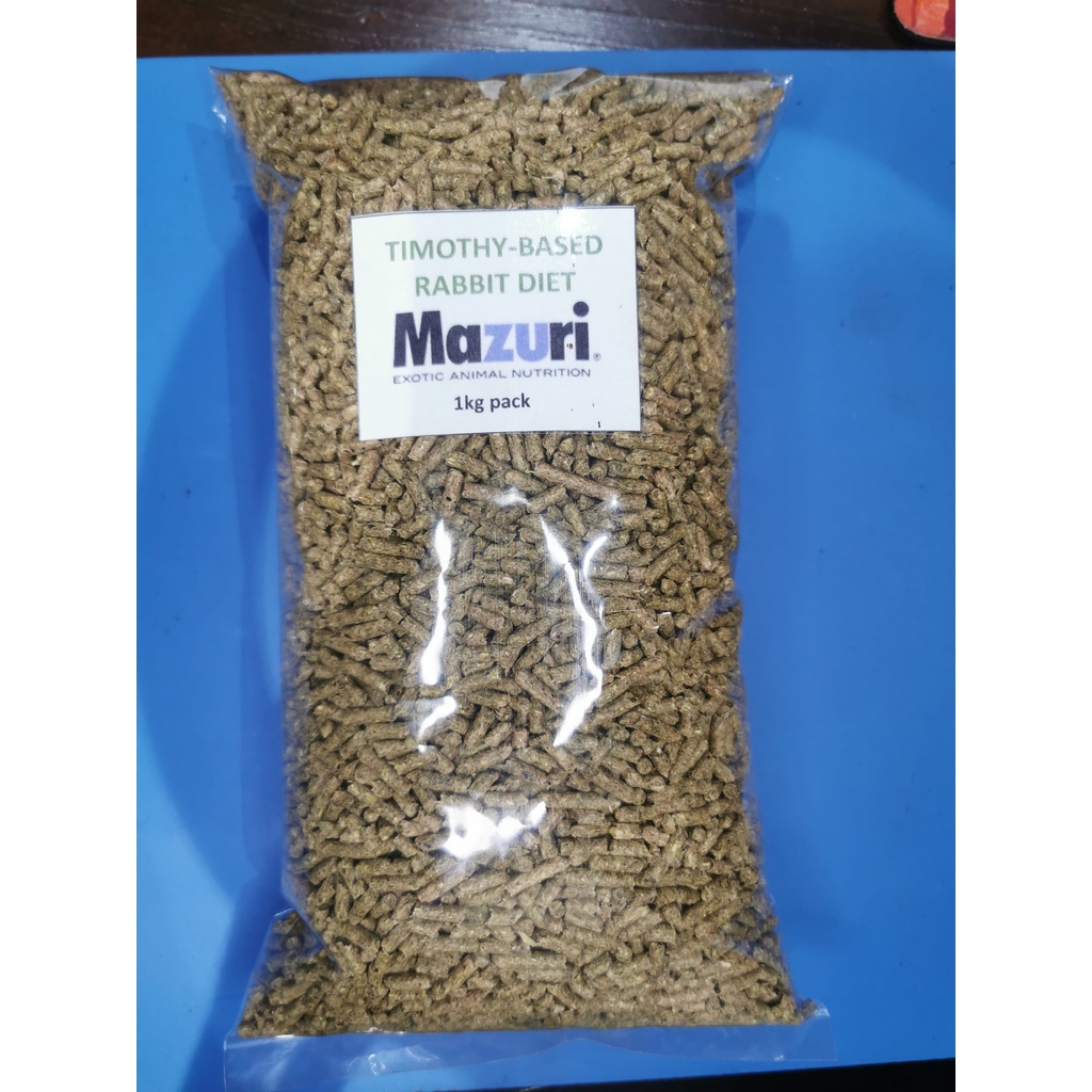 Repacked Mazuri Timothy based Rabbit Pellets (Rabbit Food) - 500/1kg ...