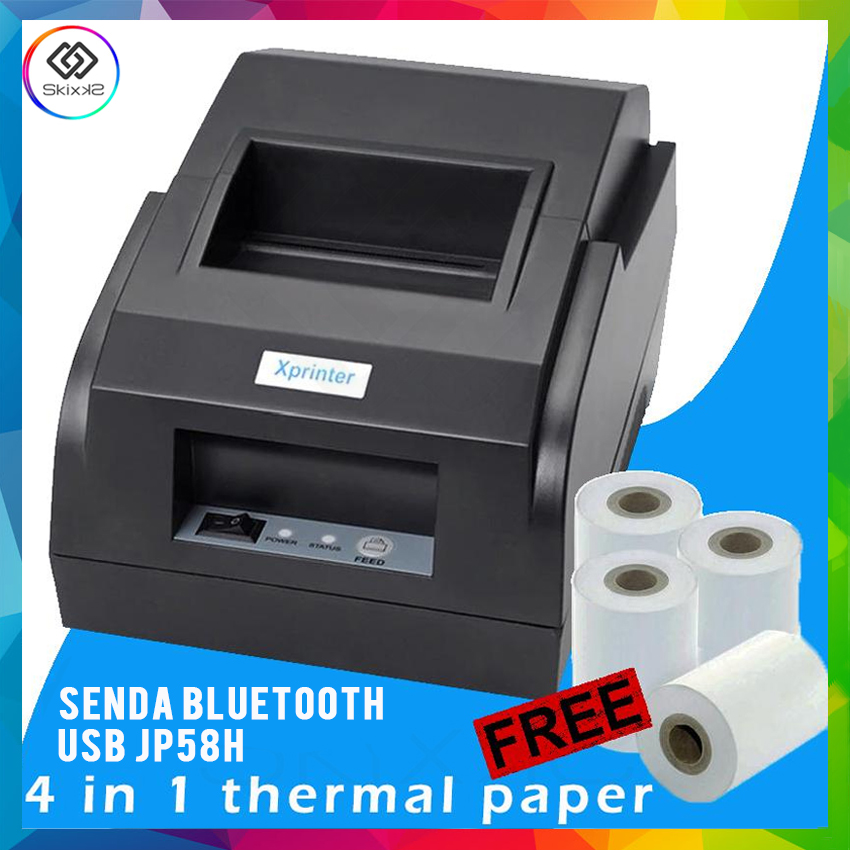 SENDA Bluetooth / USB JP58H Thermal Receipt Printer for IOS + Android (Black) WITH 58mm*45mm
