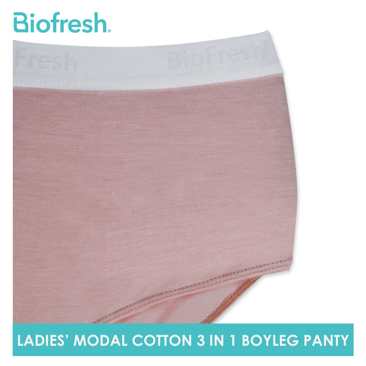 Buy Biofresh Ladies' Antimicrobial Cotton Boyleg Panty 3 Pieces In