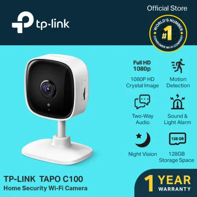 TP-Link Tapo C100 Home Security Wi-Fi Camera 2 Megapixels 1080P HD WiFi Camera Wireless CCTV Surveillance Camera | Baby Camera | Indoor IP Cam | CCTV Camera Connect to Cellphone | TP LINK | TPLINK