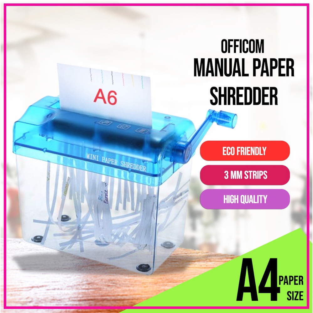Manual Paper Shredder A4 size 3mm strips High Quality Hand Shredder