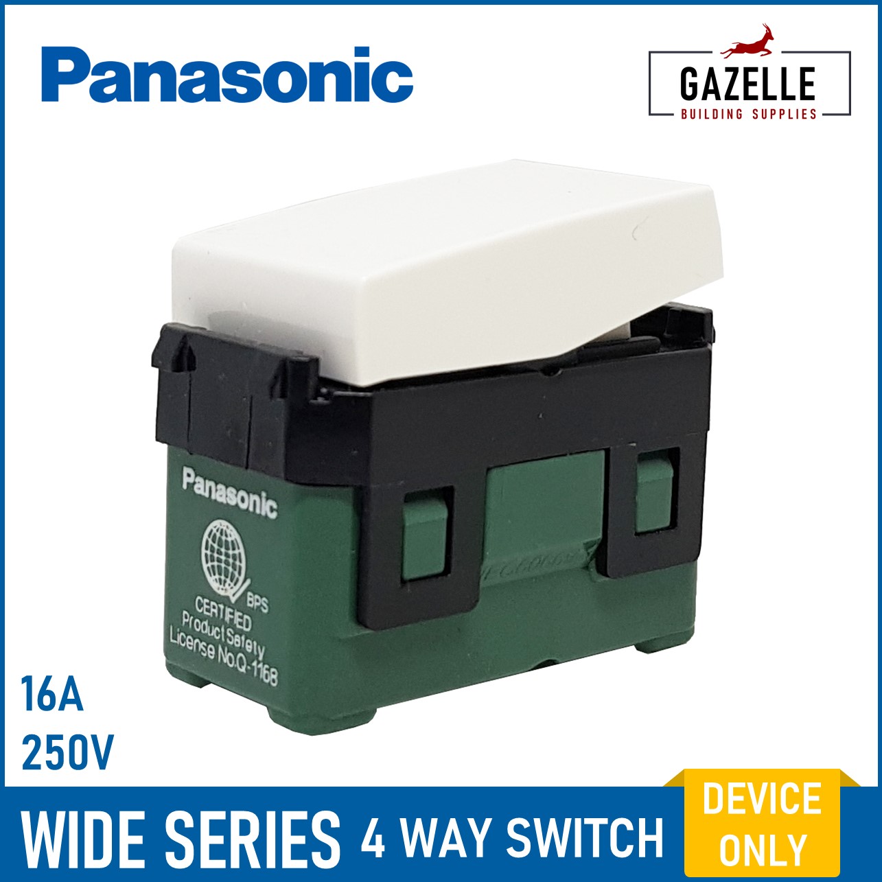 Panasonic Wide Series 4 Way Switch 1, 2, 3 Gang or Device Only