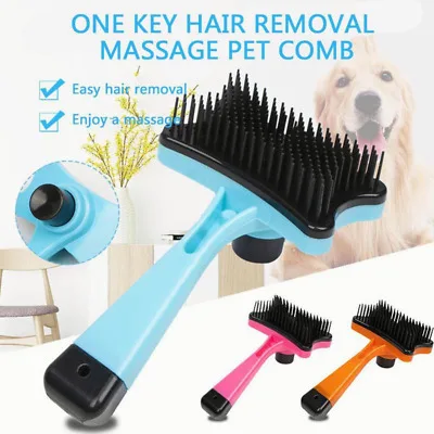 Pet Dog Cat Grooming Self Cleaning Slicker Brush Comb Hair Trimmer Fur Shedding Pet Grooming Tool for Puppy Cats Massages Particle Improves Circulation