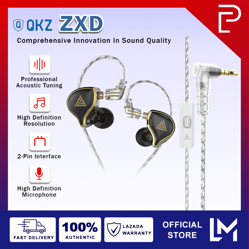 QKZ ZXD 1 Dynamic Earphones HiFi Bass Earbuds with Mic Sport Headset ...