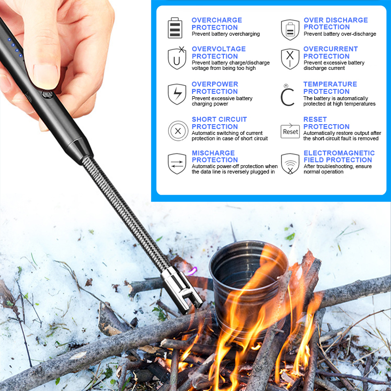 Electric Lighters Rechargeable USB Long Kitchen Lighter for Stove