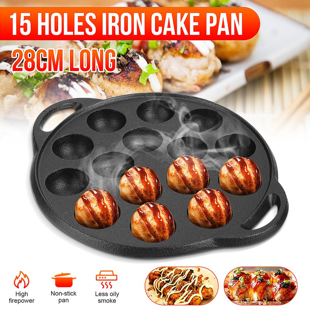 21 Holes Cast Iron Poffertjes Pan, 15 Holes Cast Iron Takoyaki, 12 Holes  Octopus Pan - China Poffertjes Pan and Takoyaki Pan price