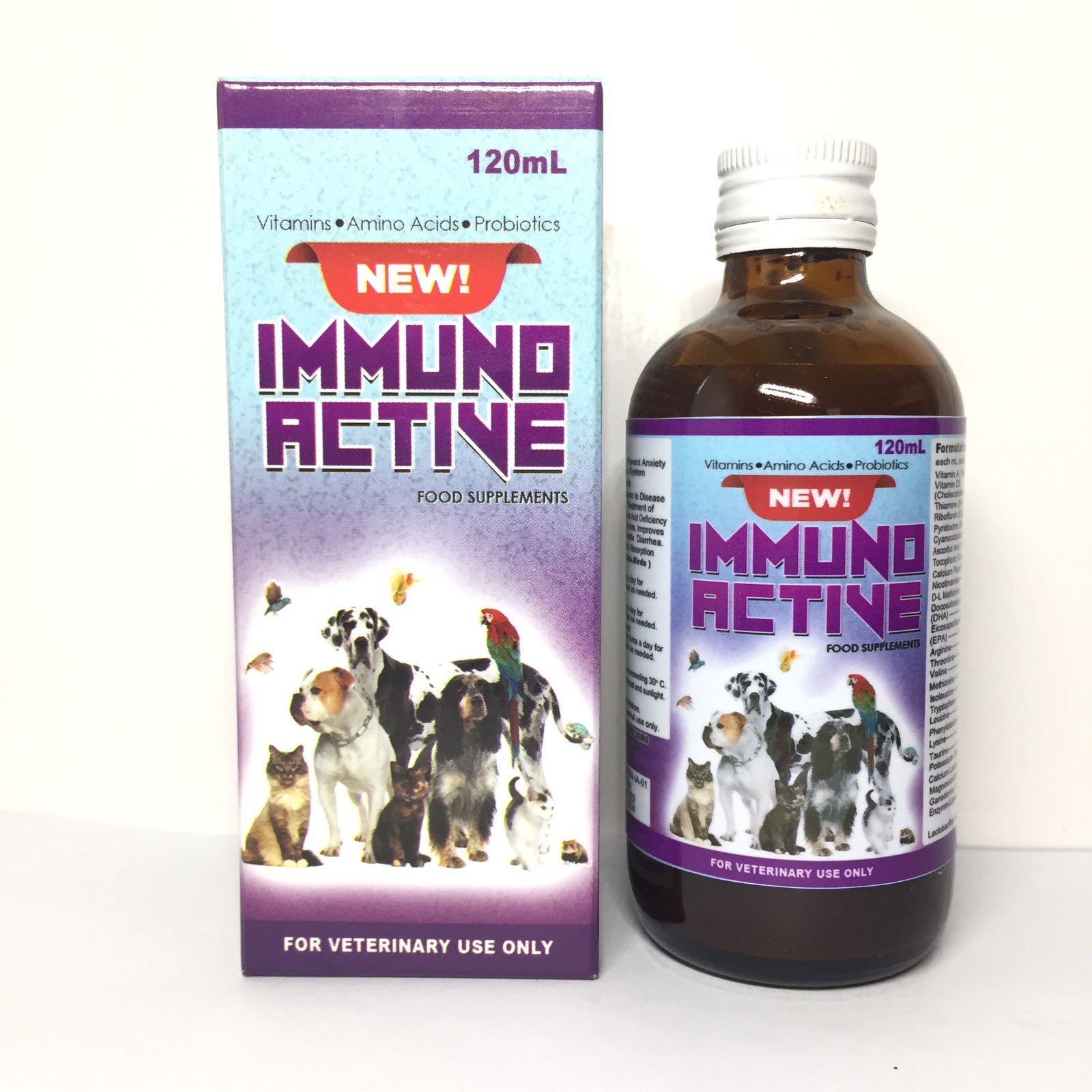 [VET SUPPORT] 1PC NEW IMMUNO ACTIVE 120mL FOOD SUPPLEMENTS FOR DOG, CAT