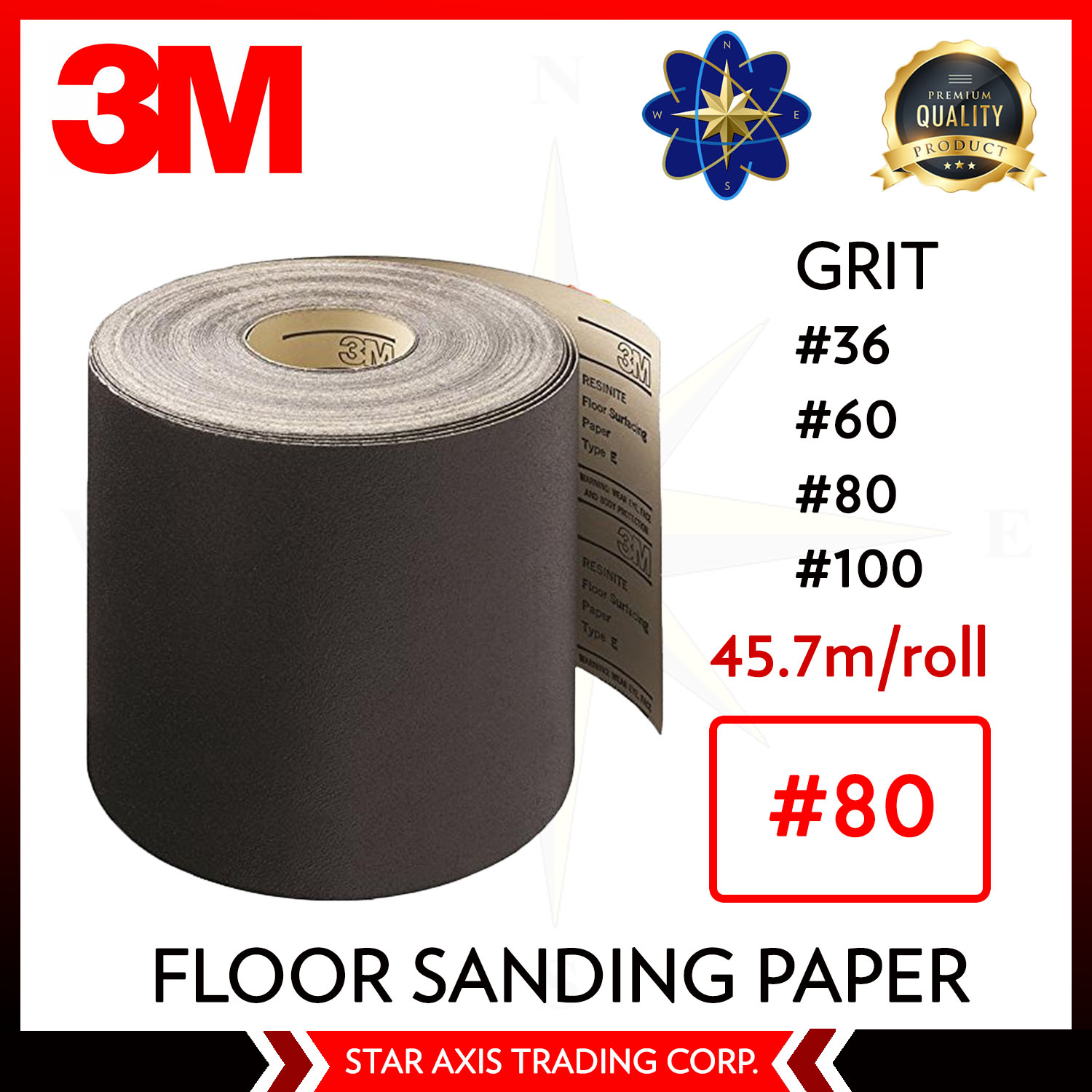 3M Floor Sanding Paper Roll Grit 80 305mmx45.7 meters 80 Lazada PH