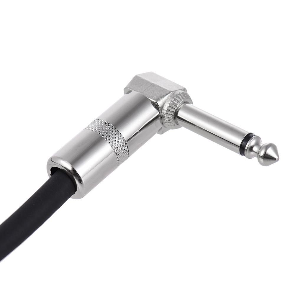 [ammoon]quà bí mật Bộ 3 Dây Cáp Nối Bàn Đạp Hiệu Ứng Ghi Ta, 30Cm/1.0ft Dài Với 1/4 Inch Áo Khoác PVC Màu Đen Phích Cắm Góc Phải Màu Bạc 6.35Mm