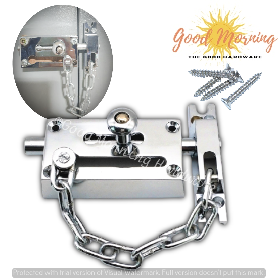 1PCS (SILVER/ANTIQUE/GOLD) Slide Bolt Latch Gate Latches Safety Door Lock with AntiTheft Chain