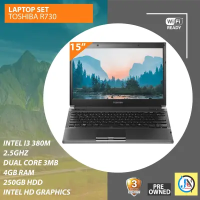 LAPTOP LOWEST PRICE/ TOSHIBA R730 INTEL CORE i3 3RD GEN/ 4GB 250HDD/ DUAL CORE/ INTEL HD GRAPHICS/ (NEW STOCK) READY TO USE