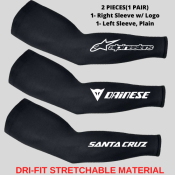 Riders Bikers Cycling Cyclist Black Arm Sleeves Protection From UV/SUN/DUST - Dri Fit
