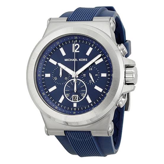 mk blue dial watch