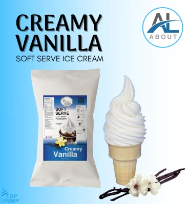 CREAMY VANILLA TOPMIX Soft Serve Ice Cream Powder ( 1kg ) | TOP CREAMERY