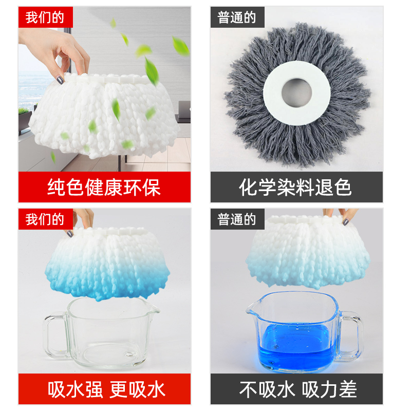 Original mop head fiber mop mop bucket accessories round mop