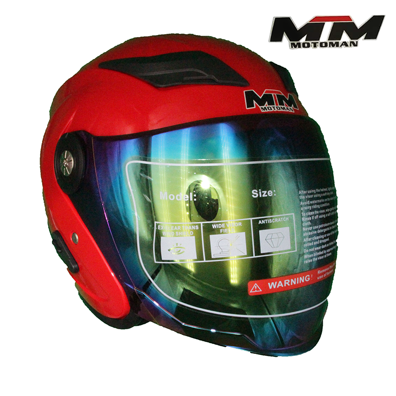 helmet motorcycle half face with Icc Sticker half face helmet red