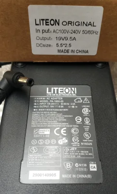 ♥♥ LITEON 19V 9.5A 5.5*2.5 MM 180W AC ADPTER LAPTOP CHARGER COMPATIBLE ANY BRAND Free Powercord