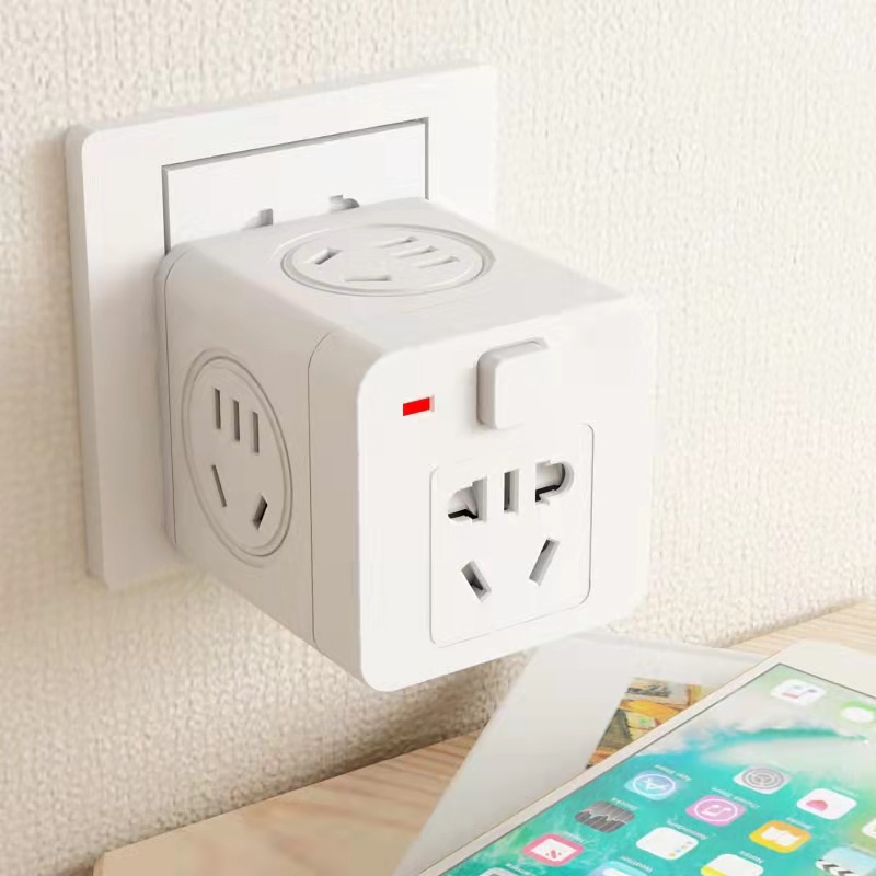 Rubik's Cube Portable Multi Plug Outlet Extender Converter Socket ...