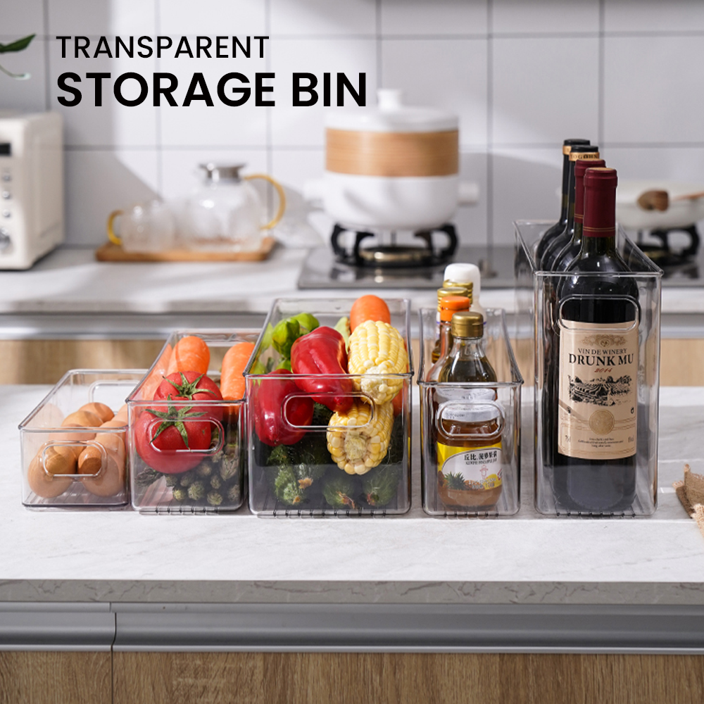 Locaupin Easy Access Fridge Organizer Multipurpose Can Bottle Fruit  Vegetable Storage Kitchen Food Pantry Countertop Bin