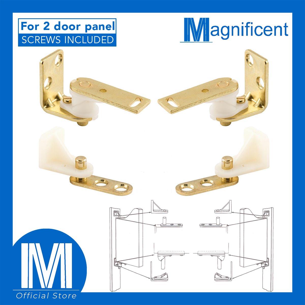 Brass Gravity Pivot Hinge for Swing Café Cowboy Door (Gold) (1 pair