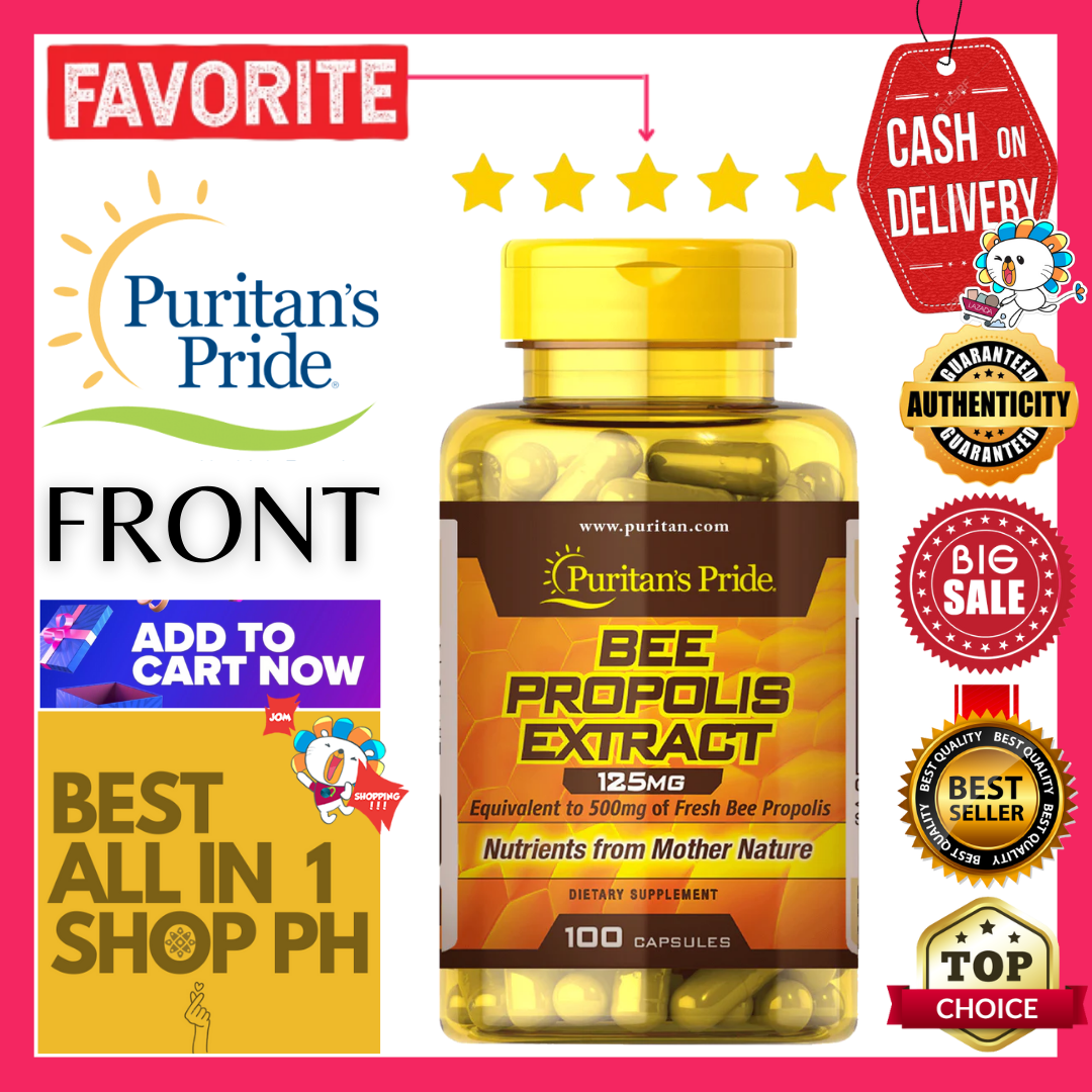 Puritan’s Pride Bee Propolis Extract 125 mg, 100 Capsules Supports