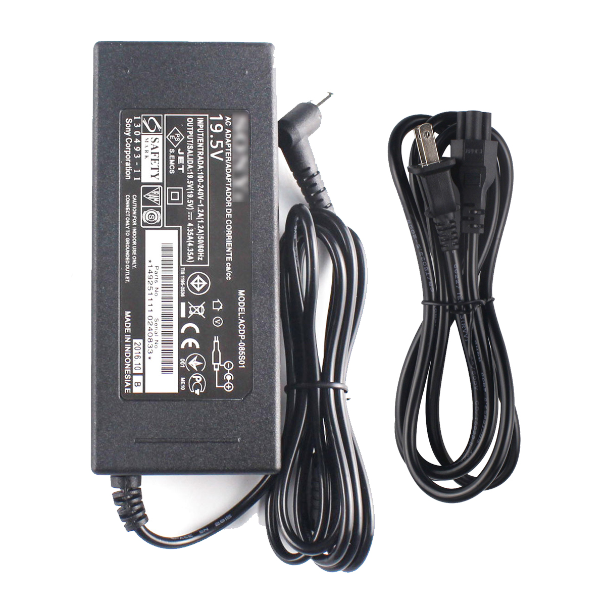 19.5V 4.35A 6.0*4.4mm Adapter For Sony ACDP085N02 KLV46R452A LCD TV