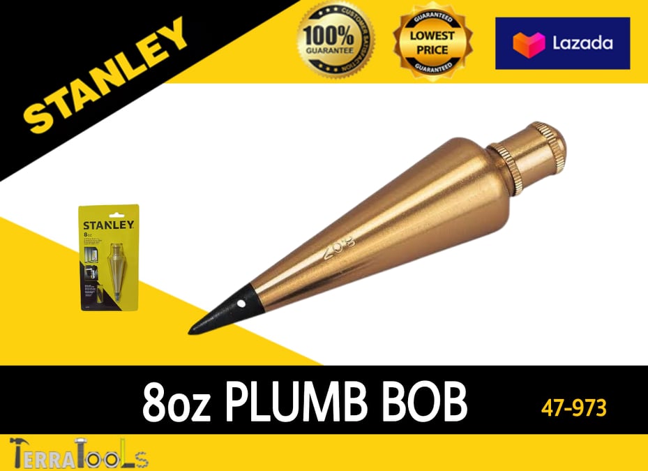 STANLEY 47-973 Brass Plumb Bob 8 oz. 
