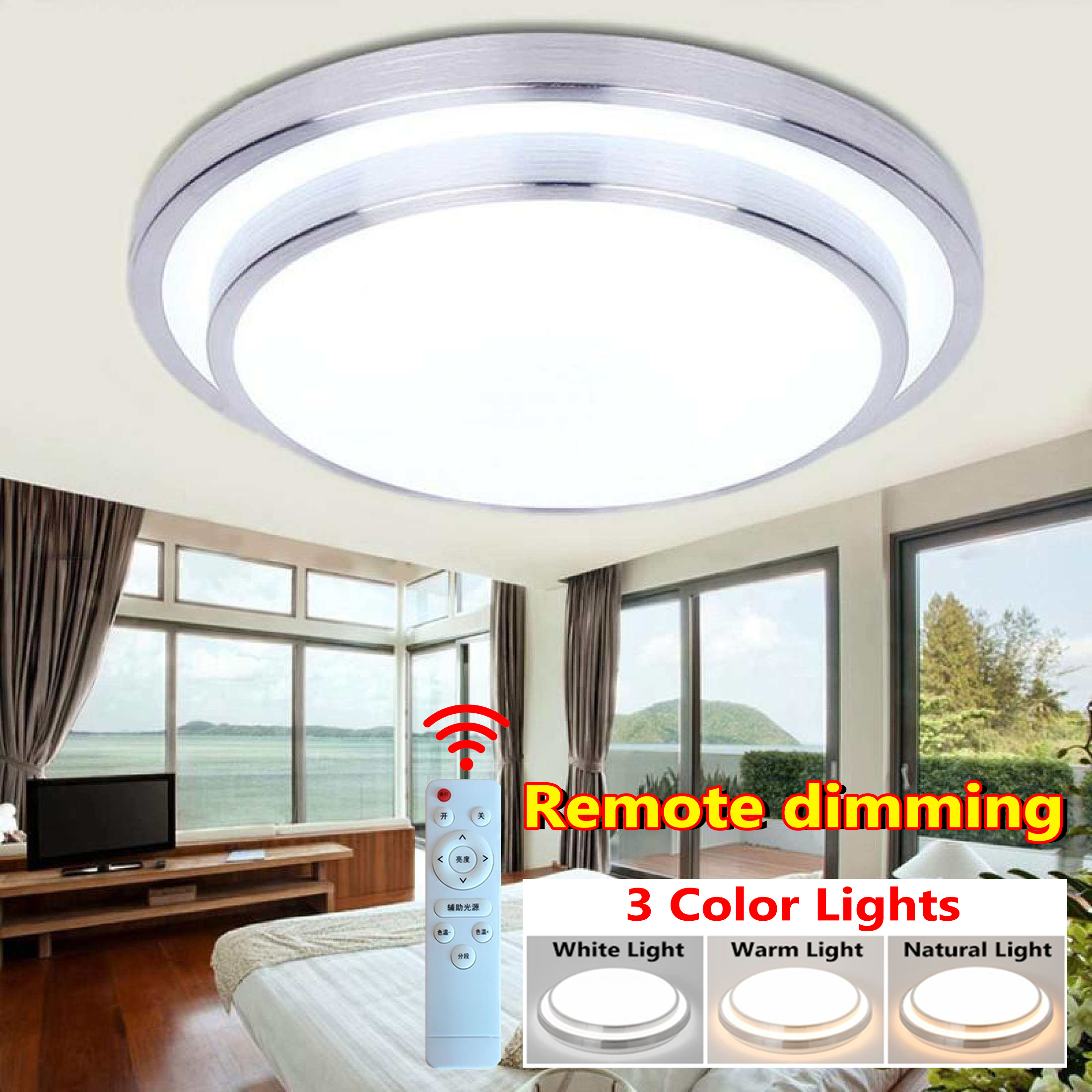 Tri color Dimmable light LED Ceiling Light Electrodeless dimming with ...