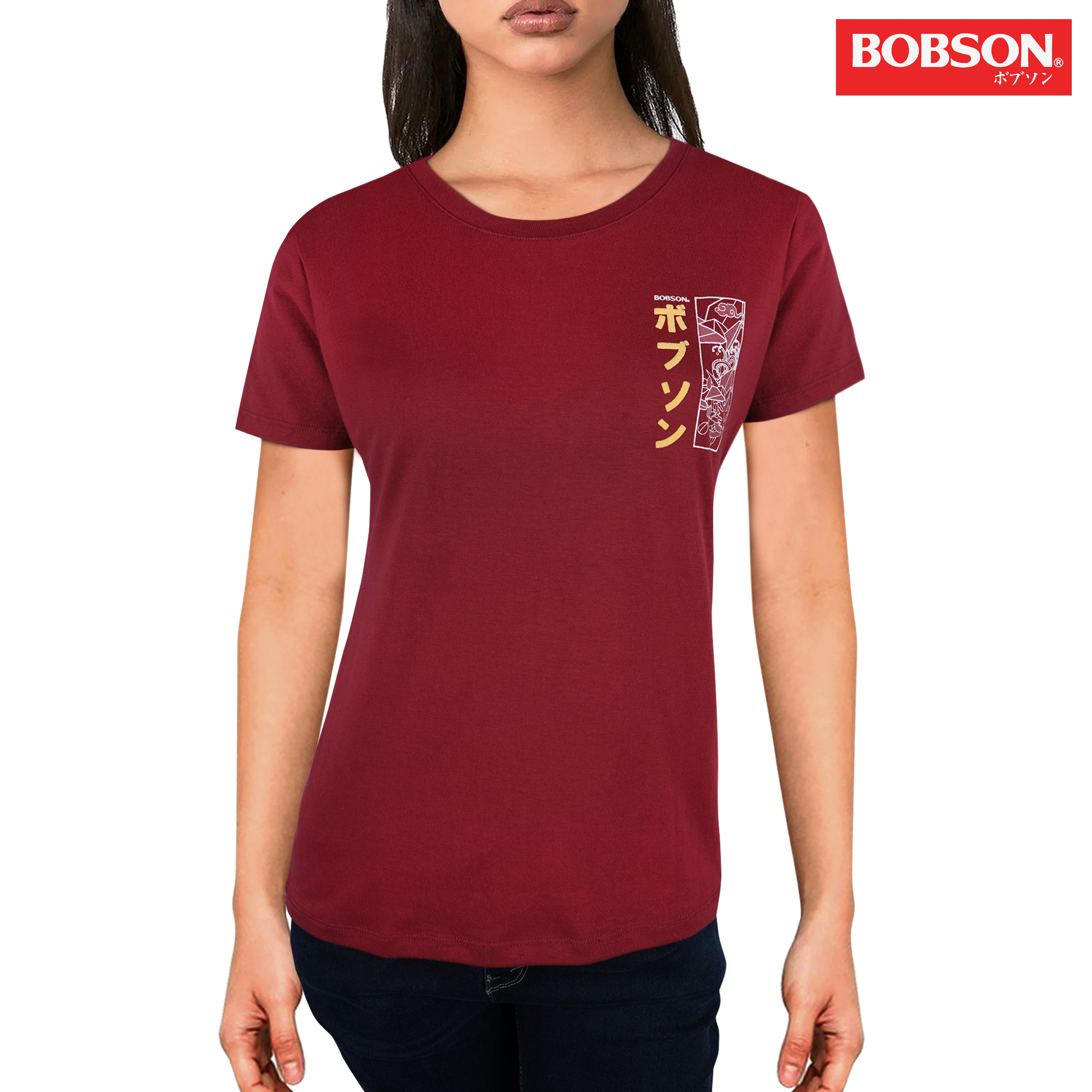 Classic Bobson Ladies Basic Tees Regular Fit 80144U (Crimson) CK