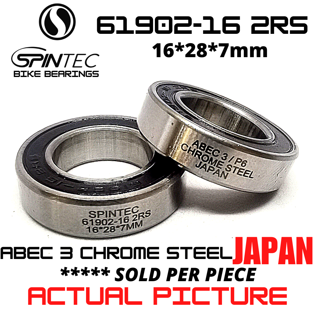 SPINTEC 61902 16 2RS Japan Chrome Steel Rubber Sealed Bearings