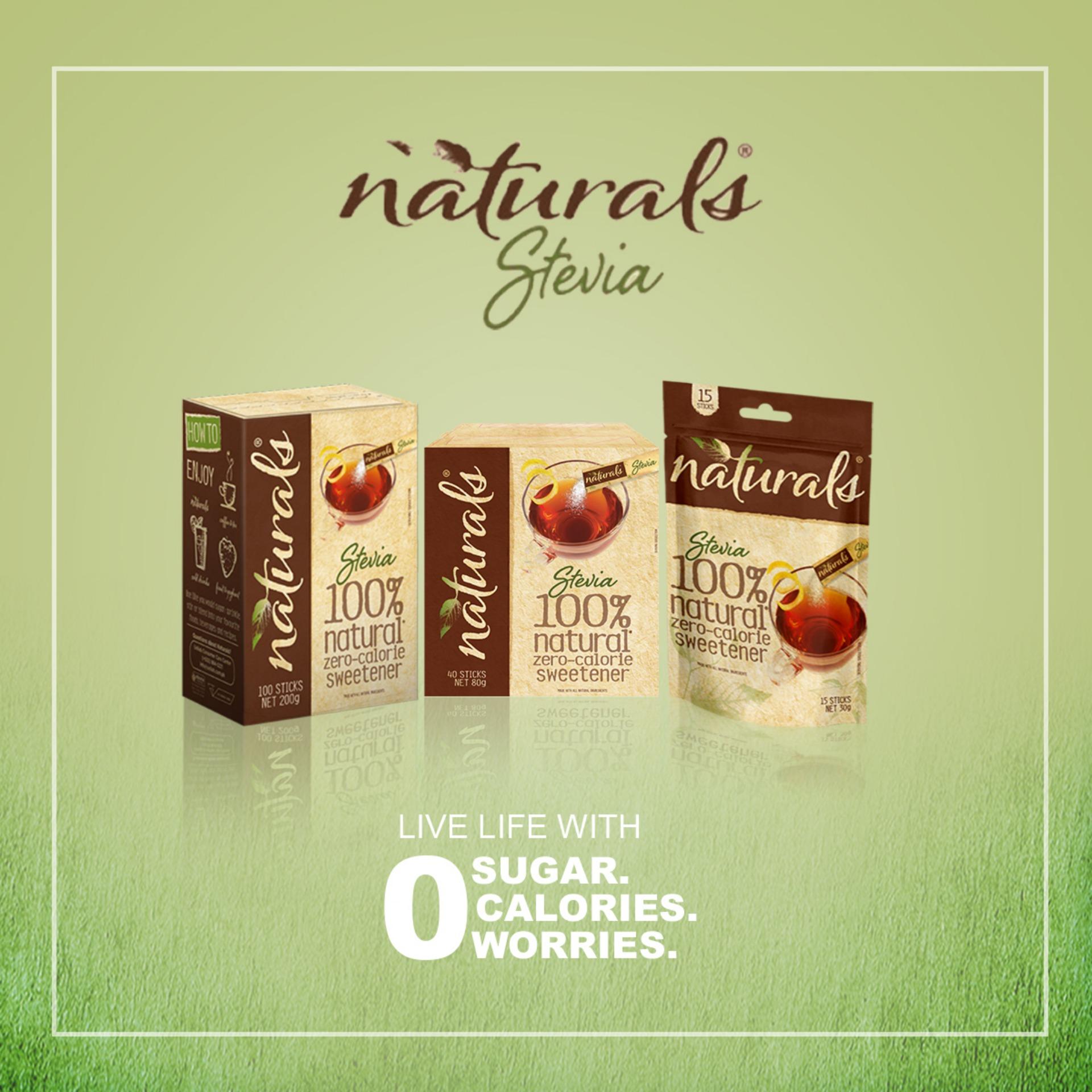 NATURALS STEVIA 3 Boxes X 40 Sticks, 100 Natural Zero Calorie