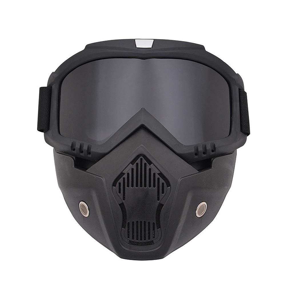 Ski Goggles Fog-proof Warm Goggles Mouth Filter Adjustable Non-slip Strap Vintage Harley Bullet Fight Motocross Sunglasses Motorcycle Helmet Riding Goggles Glasses With Removable Face Mask Black 