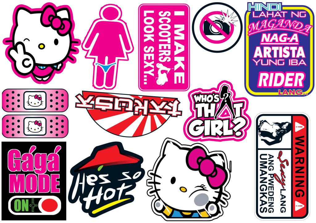 thai sticker #74 pink hello kitty waterproof non fading vinyl stickee |  Lazada PH