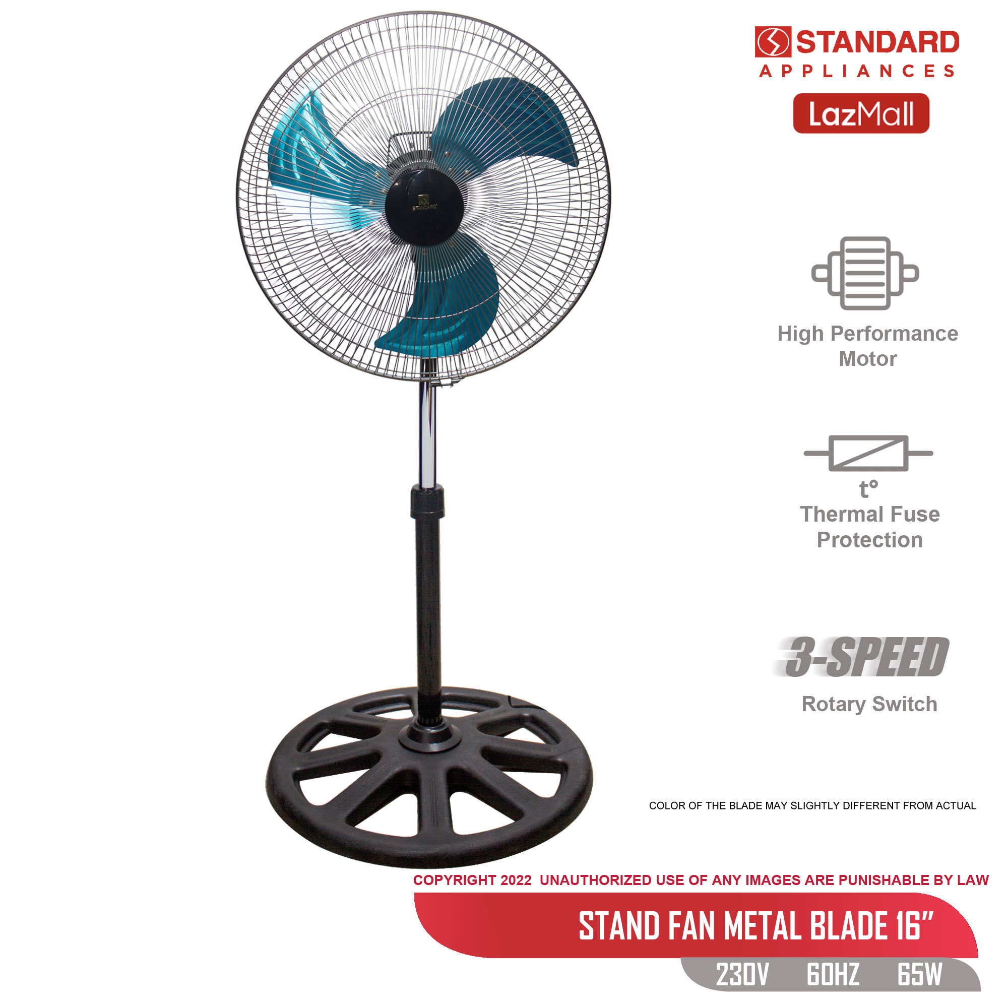Standard Stand Fan 16" (Metal Fan Blade) STO16E Lazada PH